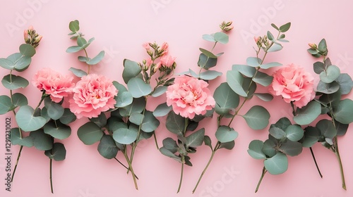 Wallpaper Mural Elegant Floral Arrangement on Pink Torontodigital.ca