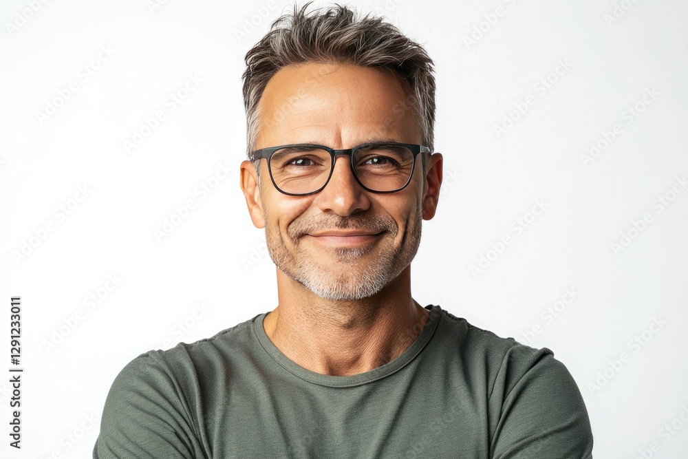 Smiling Man in Glasses Against White Background (1) Smiling Man in Glasses Against White Background (1)