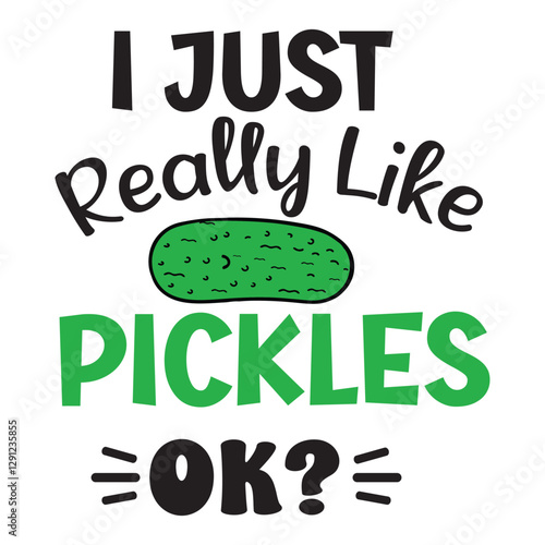 Pickles typography t-shirt design vector, Pickled cucumber illustration
