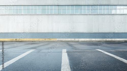Wallpaper Mural empty parking lot in front of modern building Torontodigital.ca