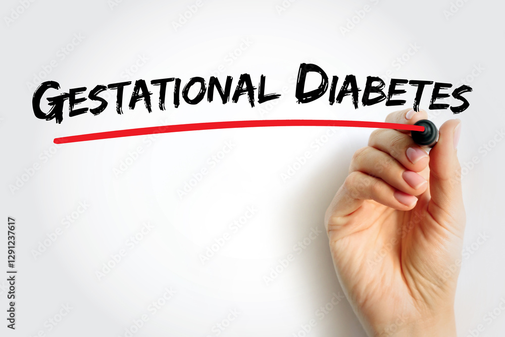 Gestational diabetes - high blood sugar that develops during pregnancy and usually disappears after giving birth, text concept background Gestational diabetes - high blood sugar that develops during pregnancy and usually disappears after giving birth, text concept background