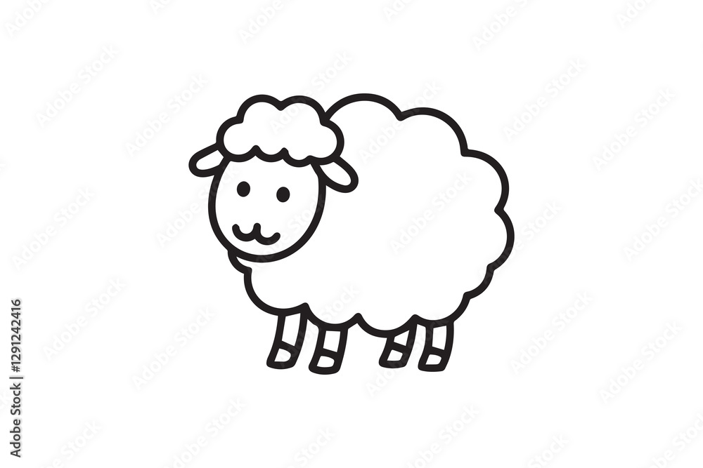 Cute Cartoon Lamb with Blushy Cheeks vector Cute Cartoon Lamb with Blushy Cheeks vector