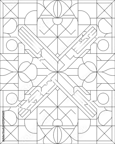 Geometric pattern coloring pages 