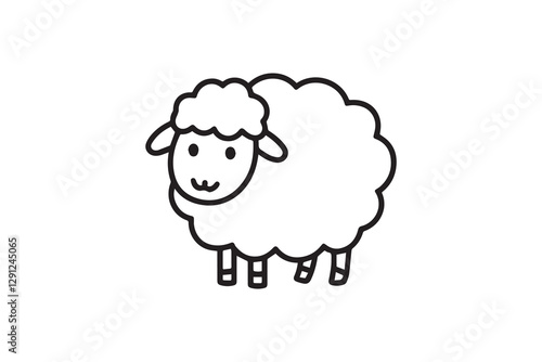 Cute Cartoon Lamb with Blushy Cheeks vector