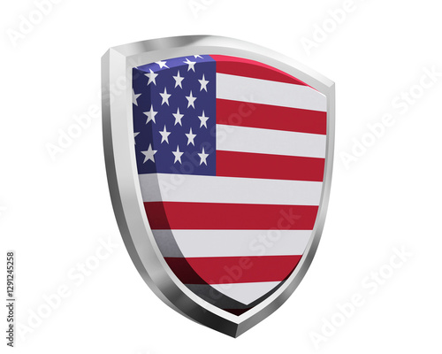 Free Download United States shield 3D render transparent background - GFXLoad