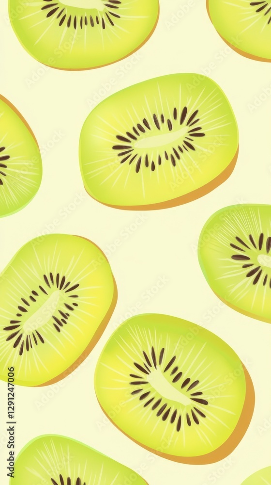 Fototapeta premium A Delicate Display of Kiwi Slices: A Visual Feast