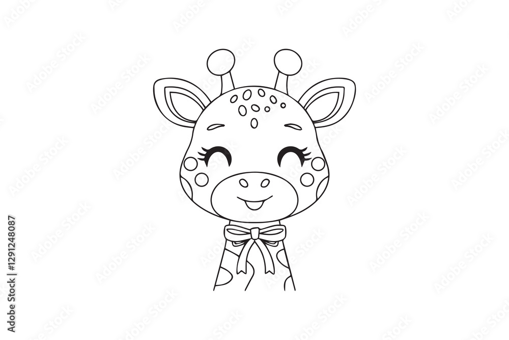 Cute Adorable Baby Giraffe Illustration vector Cute Adorable Baby Giraffe Illustration vector