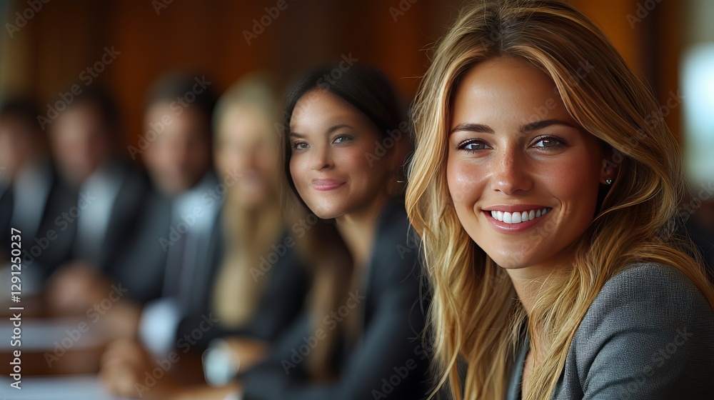 Smiling Businesswoman in a Meeting Setting png isolated on transparent background Smiling Businesswoman in a Meeting Setting png isolated on transparent background