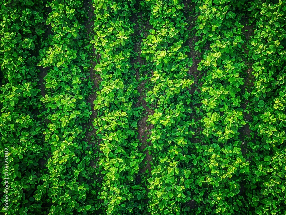 Aerial View of a Young Tree Plantation Field with Drones Aerial View of a Young Tree Plantation Field with Drones
