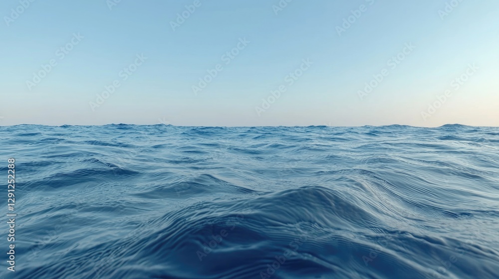 Fototapeta premium Calm ocean waves at dawn, vast expanse, inspiring serenity, for desktop background, nature wallpaper