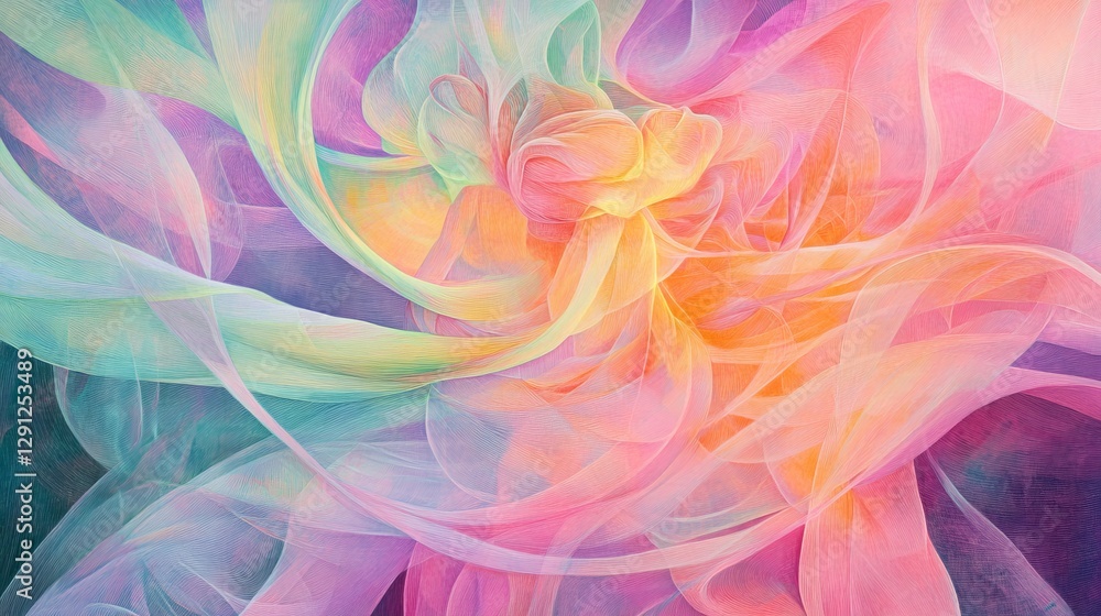 Abstract pastel swirl with soft color gradients creating a dreamy visual effect Abstract pastel swirl with soft color gradients creating a dreamy visual effect