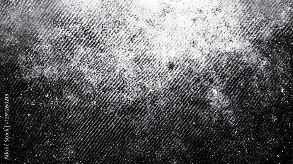 Fototapeta premium Tekstura gradientu grunge noise. Brudne tło ziarna. Kropkowana nakładka półtonowa. Tapeta z piaskowym pyłem i zniszczonym wzorem. Wzór z brudnego żwiru. Czarno-biała losowa tekstura kropek na plakat, baner, stronę internetową