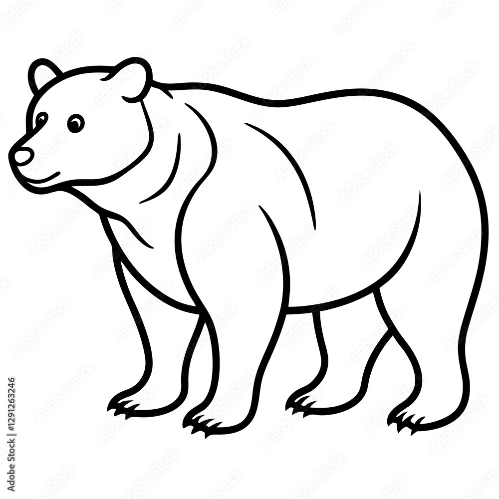 Bear line art vector Bear line art vector