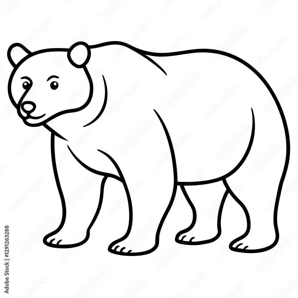 Fototapeta premium Bear line art vector