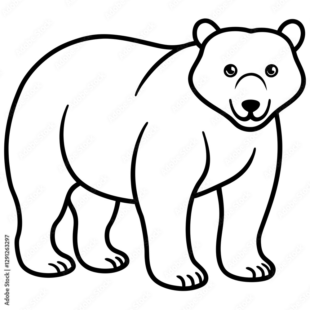 Naklejka premium Bear line art vector
