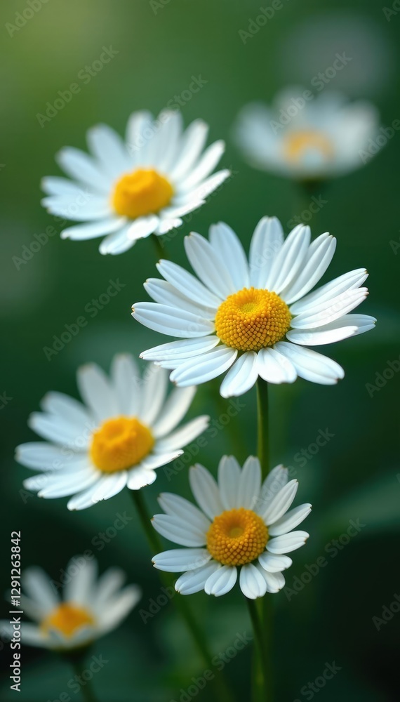 Fototapeta premium Chamomile flowers with delicate, lacy textures, natural colors, botanical, plant