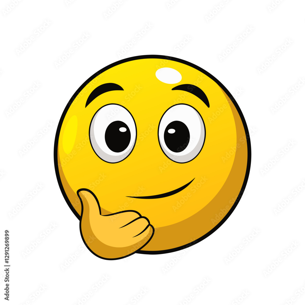 Thinking face three-dimensional emoji. Puzzled or pondering face emoticon isolated on transparent background. 3D rendering Thinking face three-dimensional emoji. Puzzled or pondering face emoticon isolated on transparent background. 3D rendering