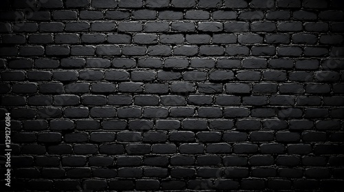 Black Brick Wall Texture with Minimalistic Aesthetic for Background Use, generator AI