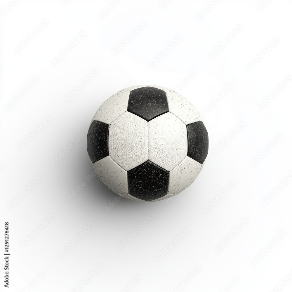 Soccer ball, overhead view, on white background Soccer ball, overhead view, on white background
