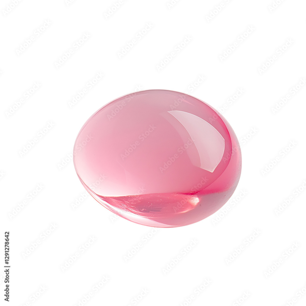 A Small Crystal of Rose Quartz with Smooth Surface Isolated on Transparent Background A Small Crystal of Rose Quartz with Smooth Surface Isolated on Transparent Background