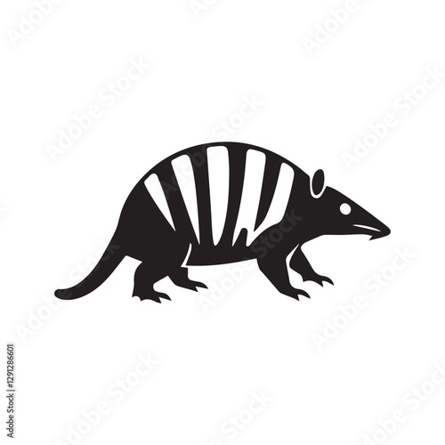 Creative Minimalist Armadillo Logo Design Silhouette Vector Illustration