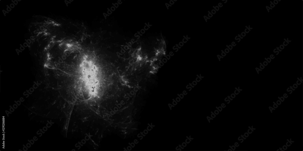 Obraz premium Abstract smoke texture over black. Steam explosion special effect. Elegant black background vector illustration with vintage distressed grunge texture. 