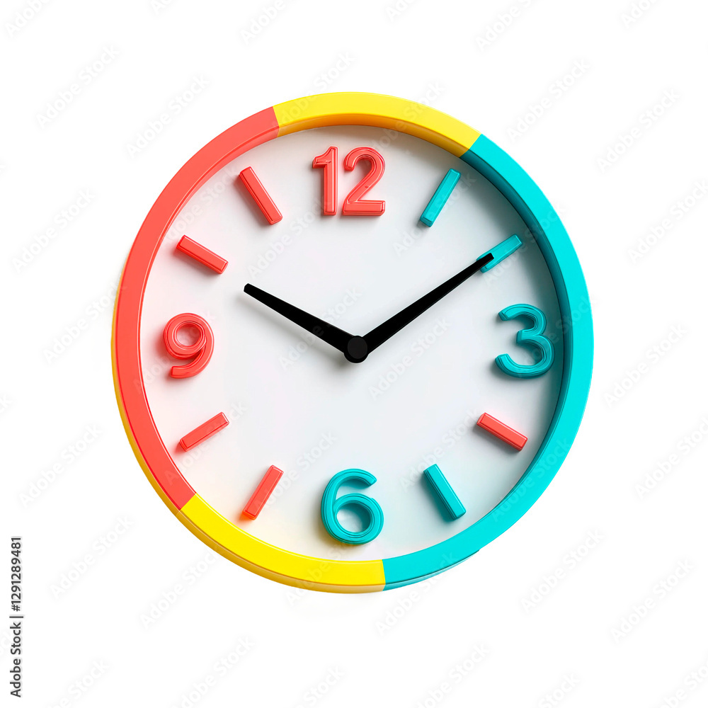 This is a Colorful Wall Clock featuring Bold Numbers and an EyeCatching, Vibrant Design This is a Colorful Wall Clock featuring Bold Numbers and an EyeCatching, Vibrant Design