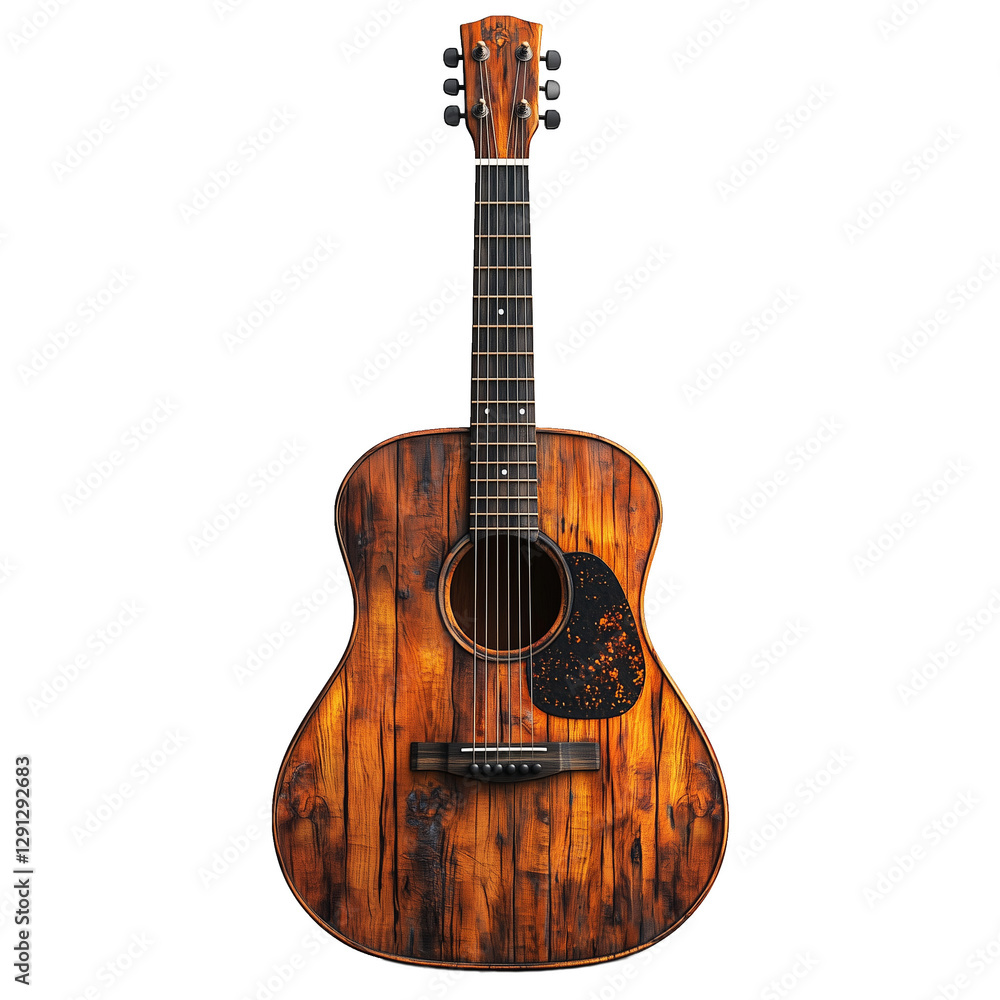 Fototapeta premium Acoustic Guitar on White Background