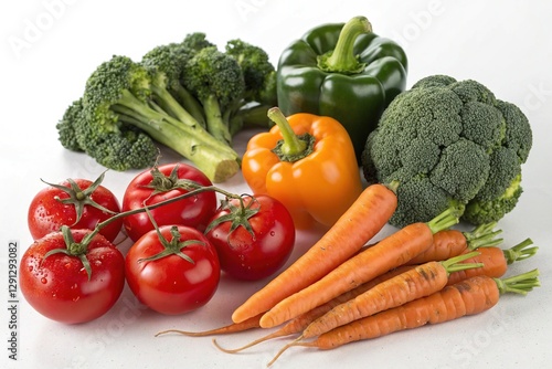 vegetables on a white background