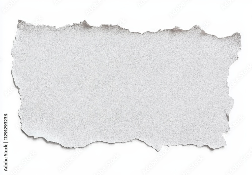 White Torn Paper Sheet Isolated on a Clean Background for Design