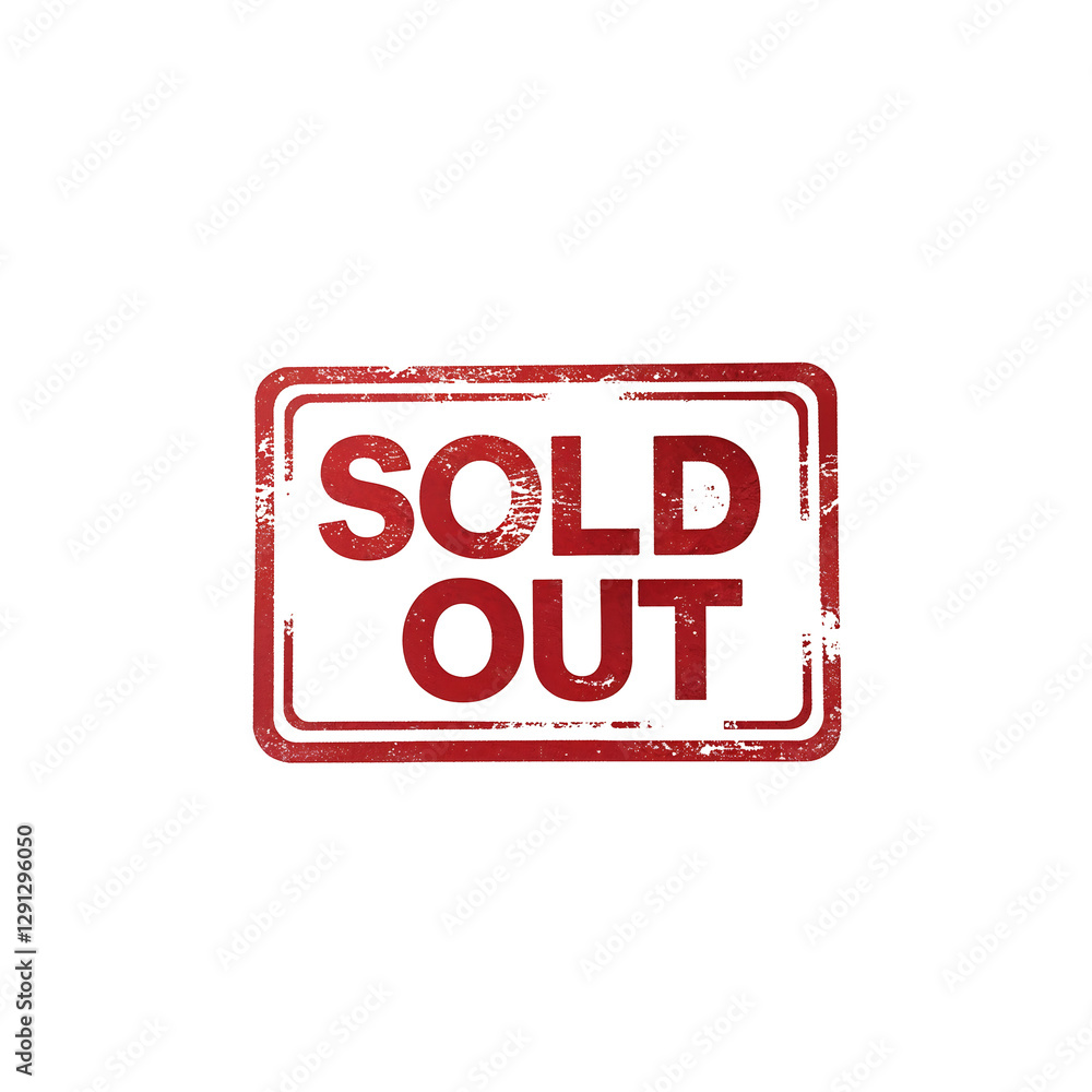 Grunge red SOLD OUT stamp with rough edges and faded texture, distressed rubber stamp design for sold-out labels Grunge red SOLD OUT stamp with rough edges and faded texture, distressed rubber stamp design for sold-out labels