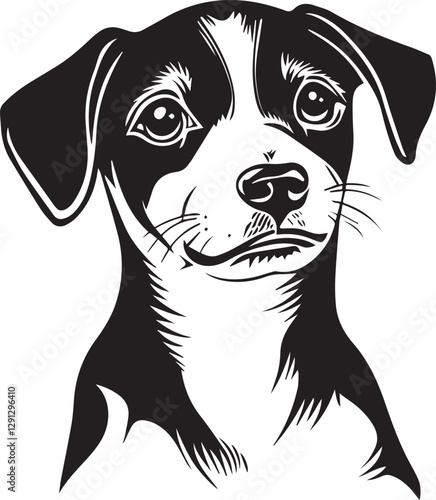 black and white jack russell terrier dog portrait