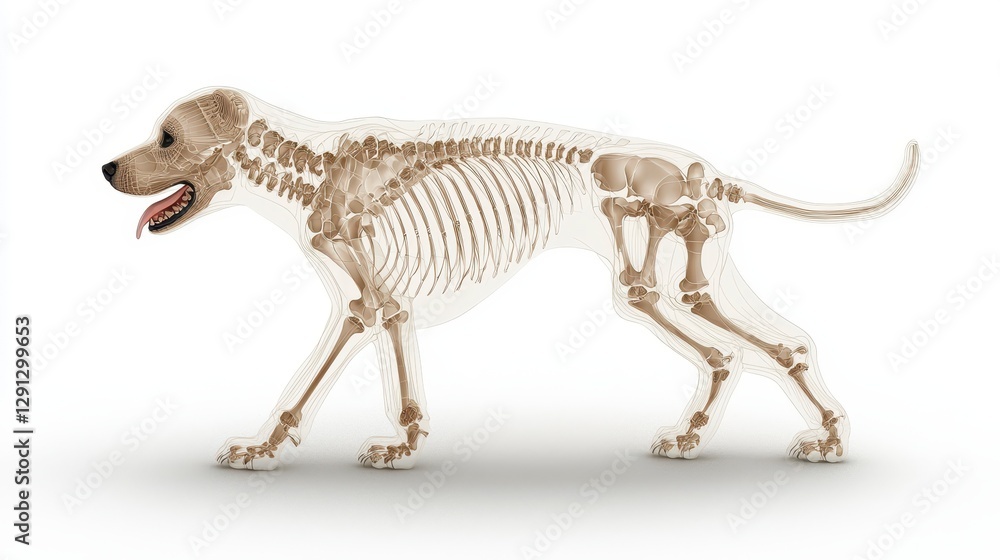 Fototapeta premium Detailed Dog Skeleton Illustration