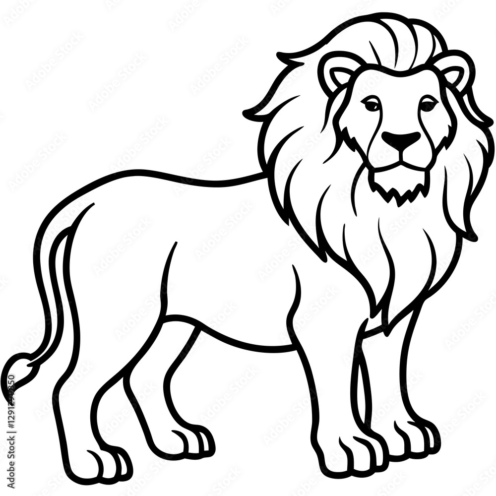 Bold Lion Face Line Art Bold Lion Face Line Art