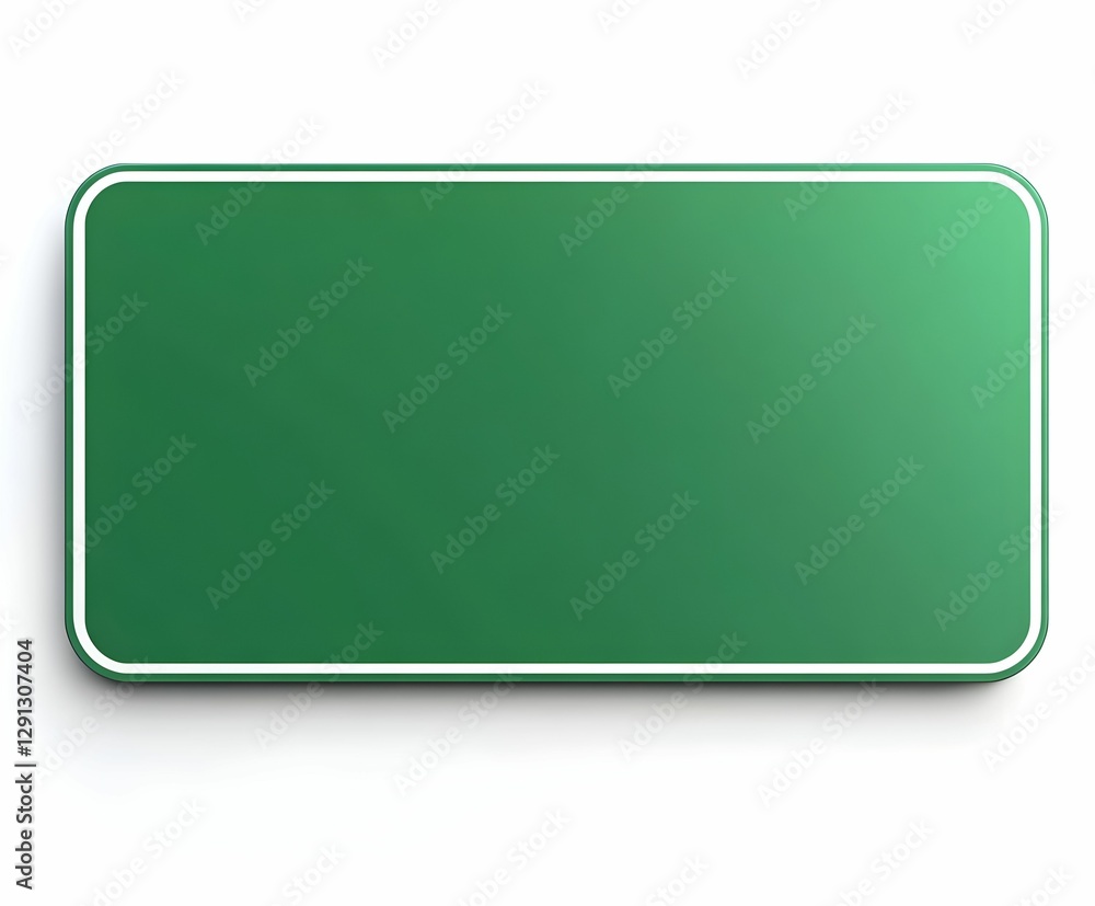 Green blank sign for customization in urban environments or outdoor locations