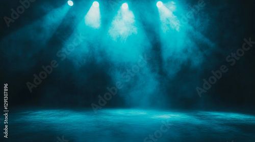 Wallpaper Mural Dramatic blue spotlight on stage with dark atmospheric background Torontodigital.ca