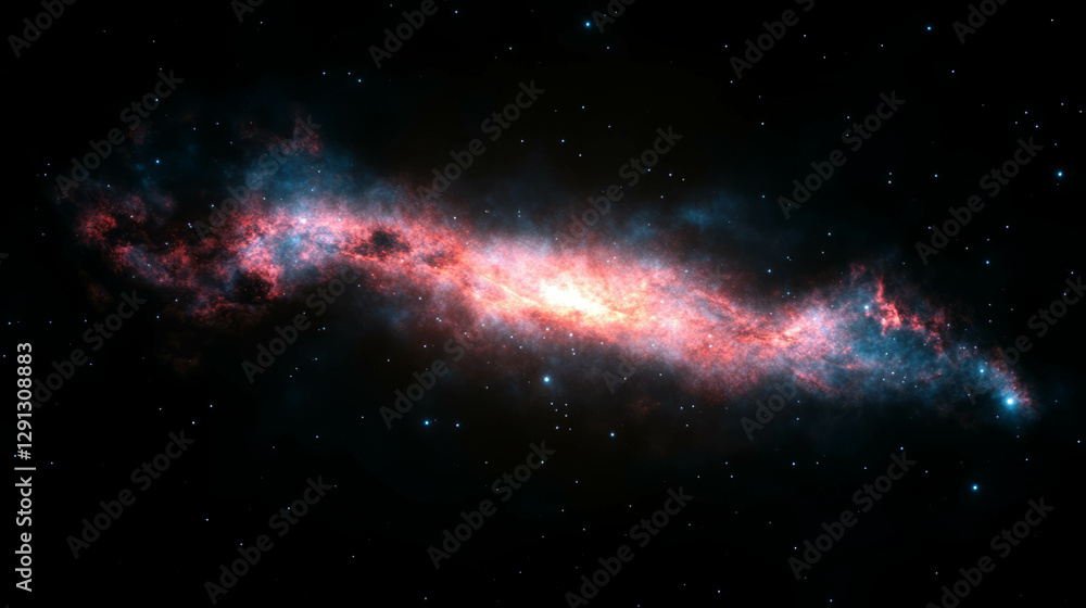 Bright star light emanating from distant cosmic nebula Bright star light emanating from distant cosmic nebula