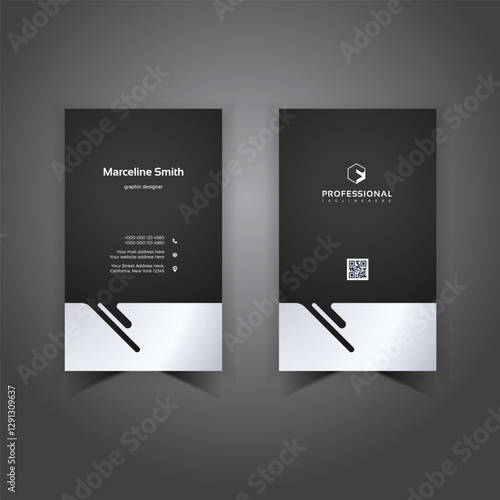 Modern Dark Black Simple Business Card Design