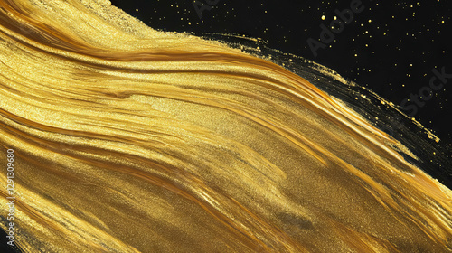 Wallpaper Mural Luxurious abstract background with gold brushstrokes and ink accents Torontodigital.ca