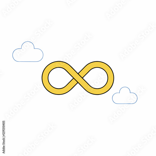 Minimalist Golden Infinity Symbol: Endless Loop.