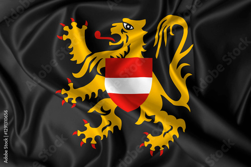 Flemish Brabant Belgium flag waving in the wind