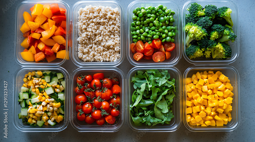 Vegan meal preparation, colorful vegetables, plant-based diet, healthy eating. Vegan meal preparation, colorful vegetables, plant-based diet, healthy eating.
