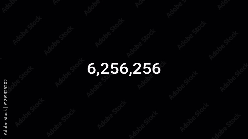 number counter animation 0 to 10,000,000 on a transparent background, ten million Animated counting Numbers from 0 to 10,000,000 with alpha channel for likes, views, amount concepts in 4k. number counter animation 0 to 10,000,000 on a transparent background, ten million Animated counting Numbers from 0 to 10,000,000 with alpha channel for likes, views, amount concepts in 4k.