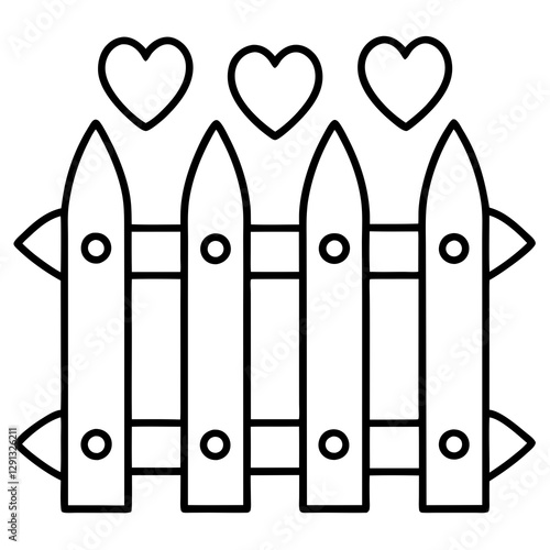 Charming Heart-Inspired Garden Fence Line Art