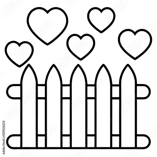 Charming Heart-Inspired Garden Fence Line Art