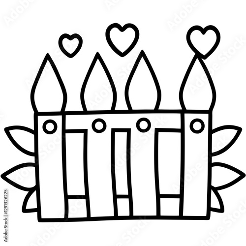 Charming Heart-Inspired Garden Fence Line Art