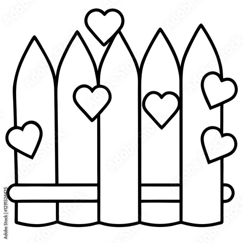 Charming Heart-Inspired Garden Fence Line Art