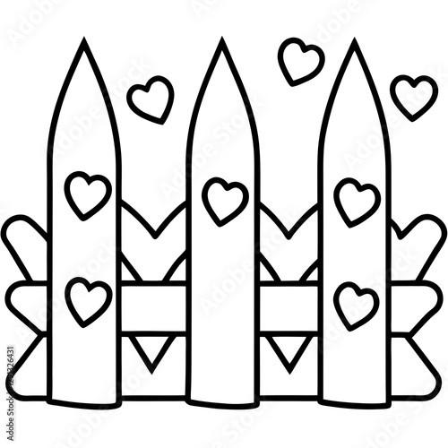 Charming Heart-Inspired Garden Fence Line Art
