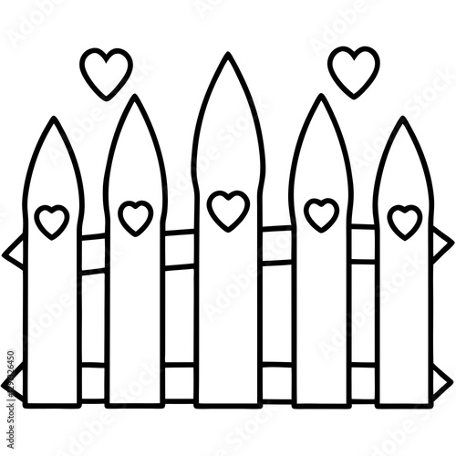 Charming Heart-Inspired Garden Fence Line Art