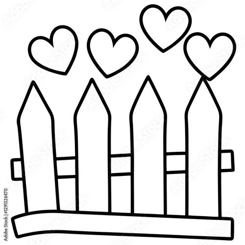 Charming Heart-Inspired Garden Fence Line Art